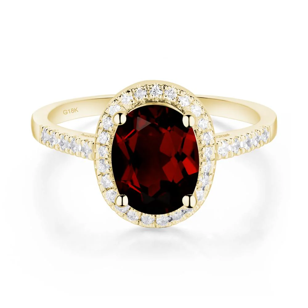 Oval Garnet Halo Ring - Image 6