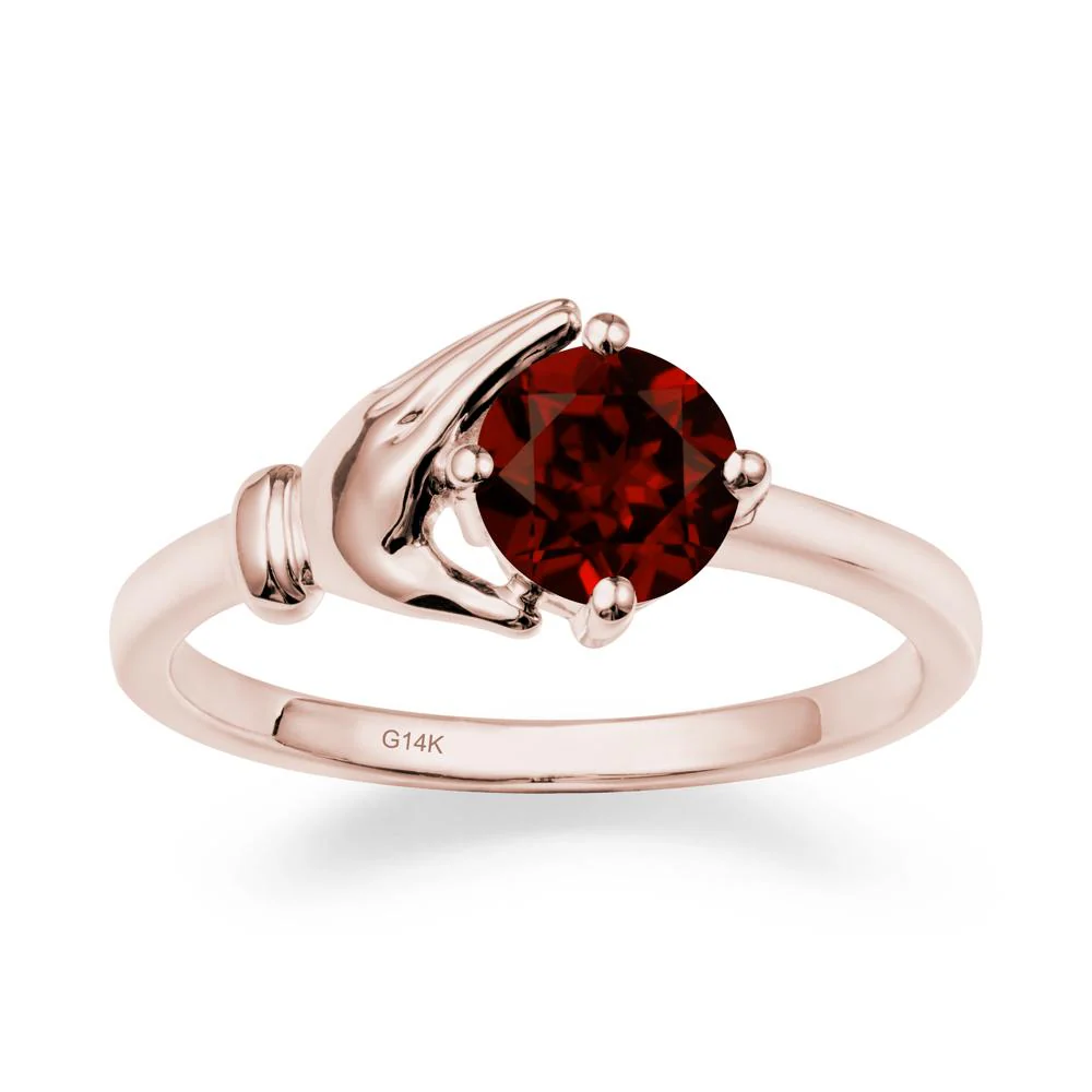Garnet Hand Shaped Ring