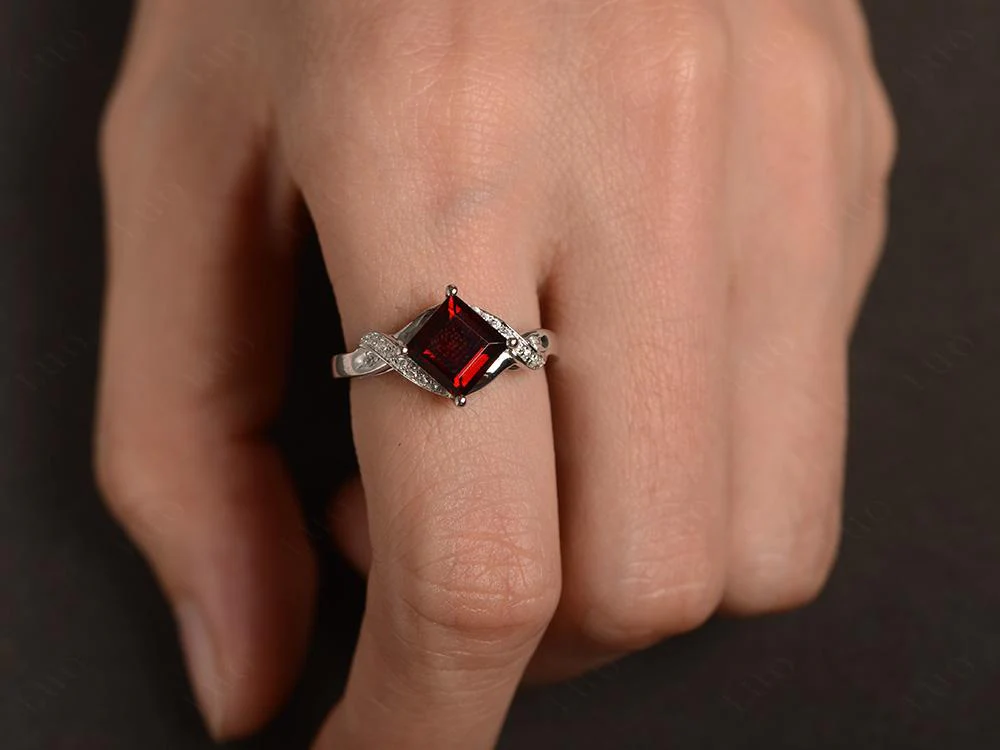 Garnet Twisted Promise Ring - Image 32