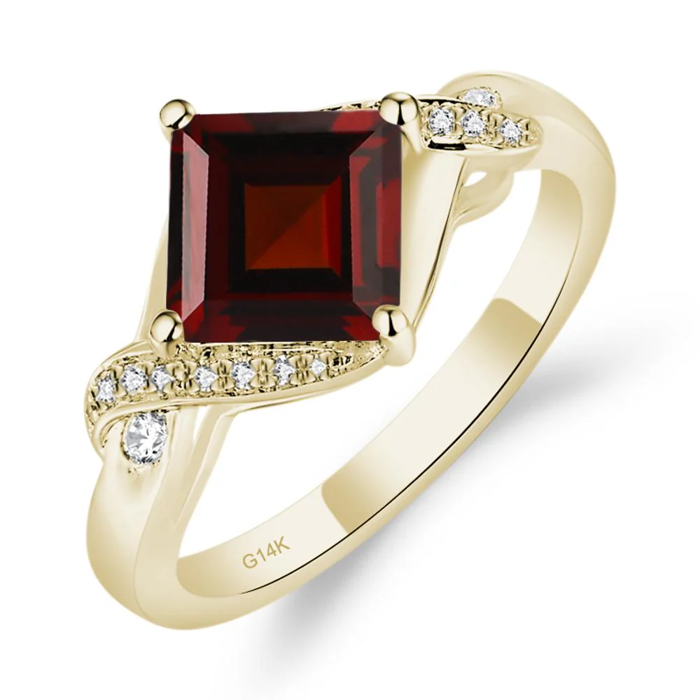 Garnet Twisted Promise Ring - Image 4
