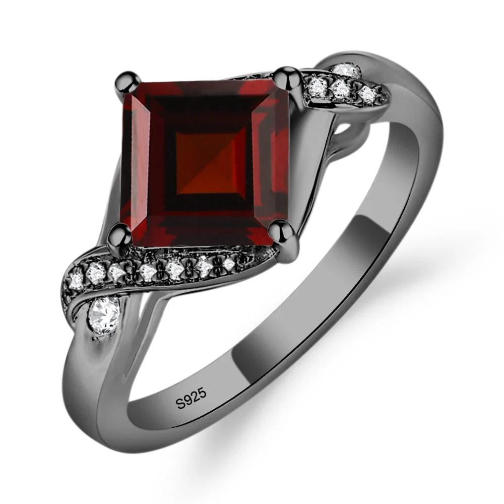 Garnet Twisted Promise Ring - Image 6