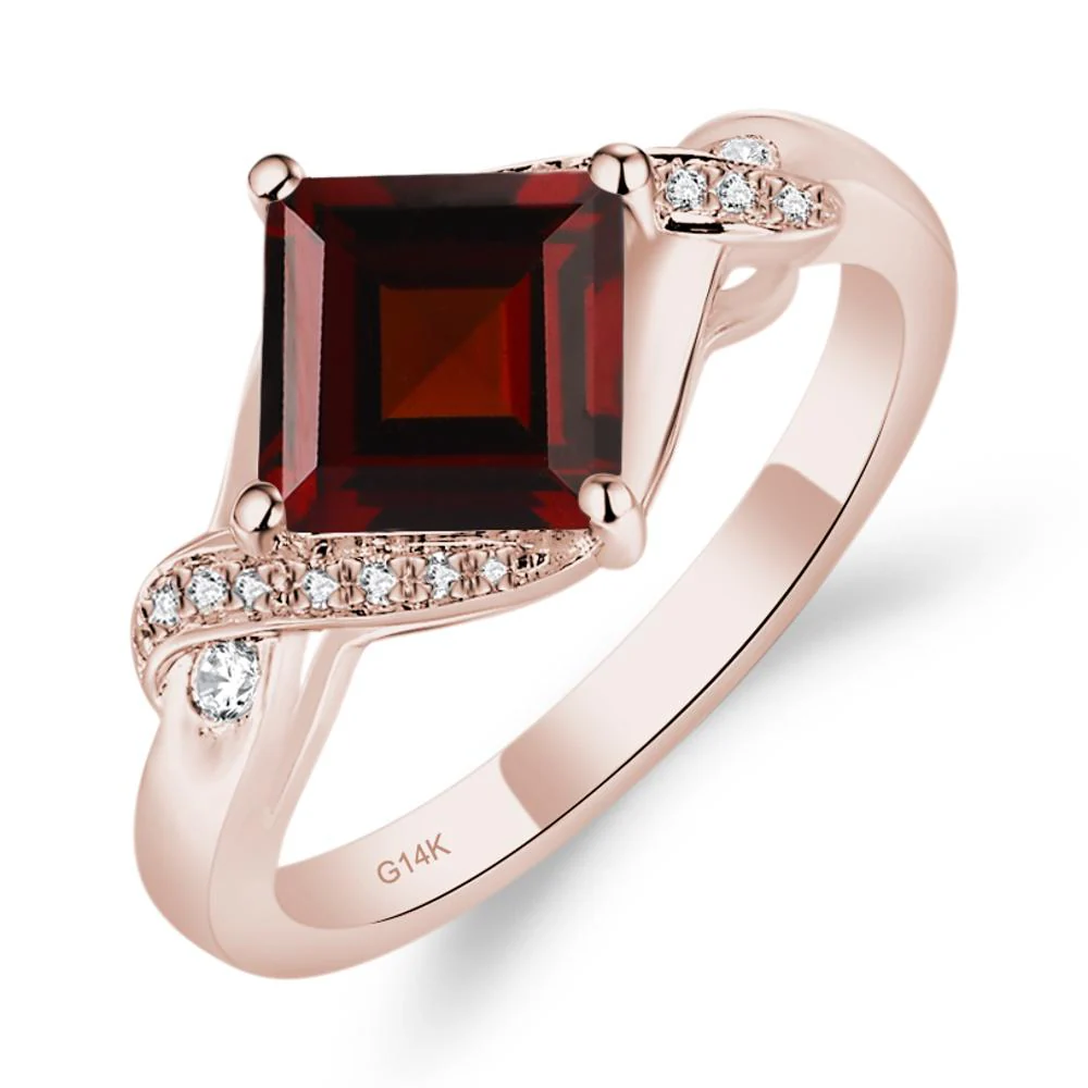 Garnet Twisted Promise Ring - Image 7