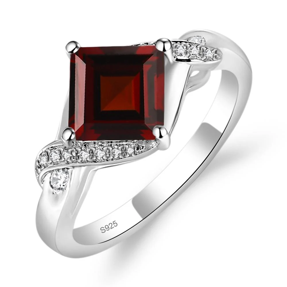 Garnet Twisted Promise Ring - Image 8