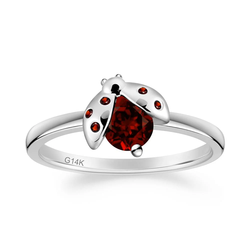 Garnet Ladybug Ring