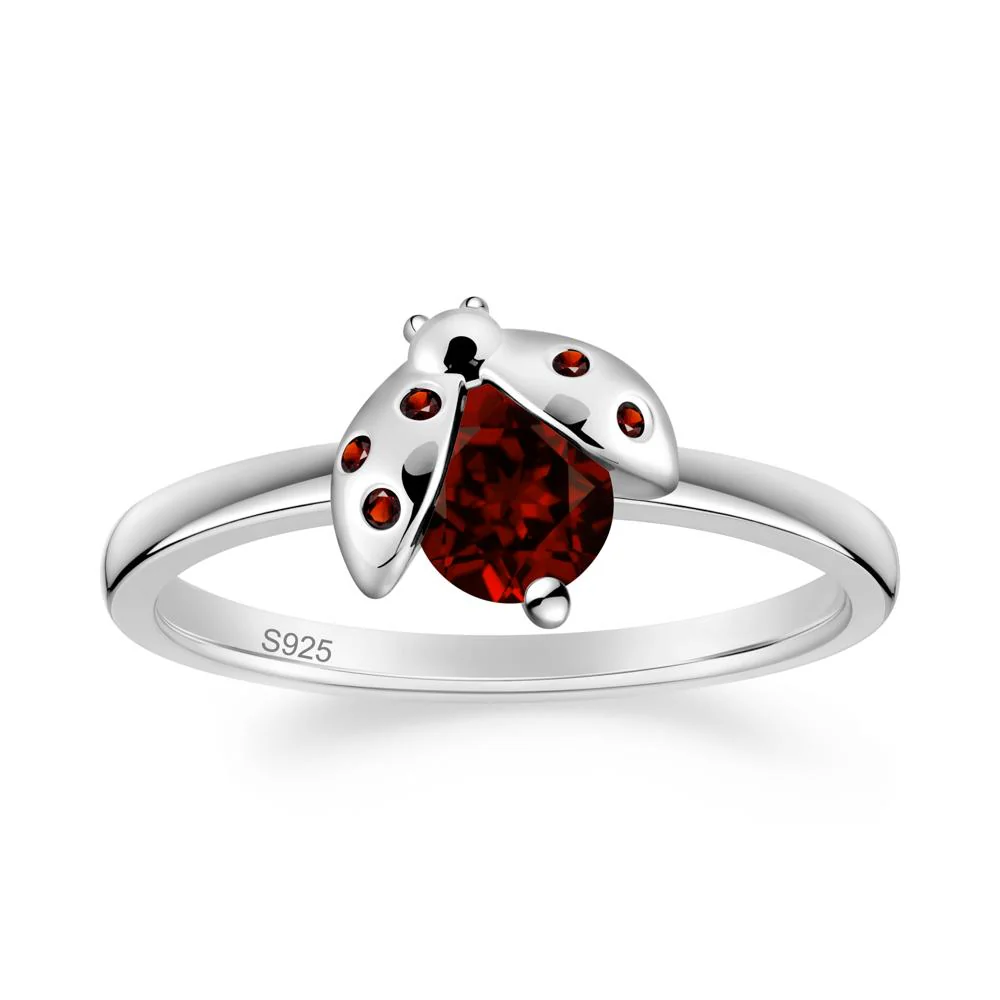 Garnet Ladybug Ring - Image 6