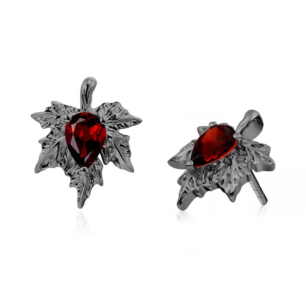 Garnet Maple Stud Earrings