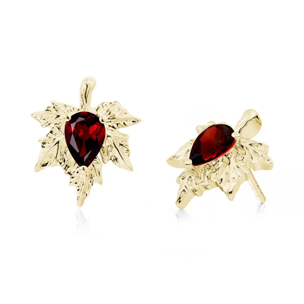 Garnet Maple Stud Earrings - Image 6
