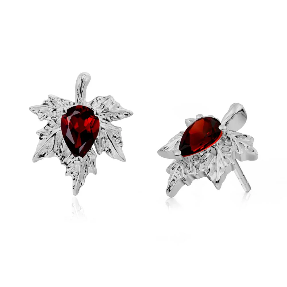 Garnet Maple Stud Earrings - Image 7