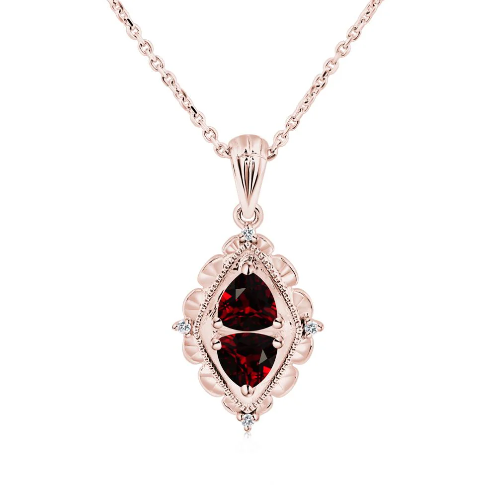 Garnet Milgrain Necklace - Image 5