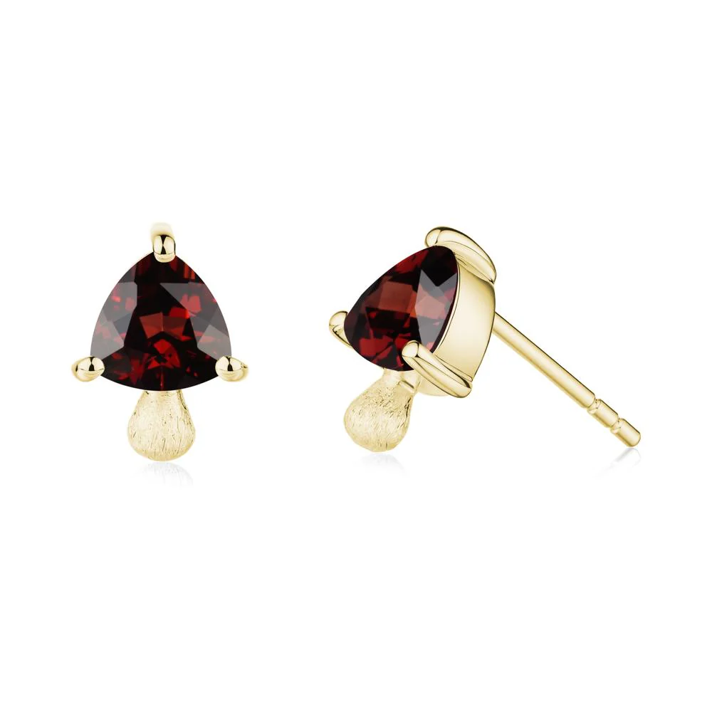Garnet Mini Mushroom Stud Earrings - Image 5