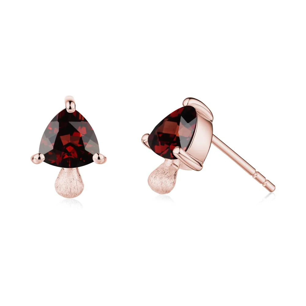 Garnet Mini Mushroom Stud Earrings - Image 6