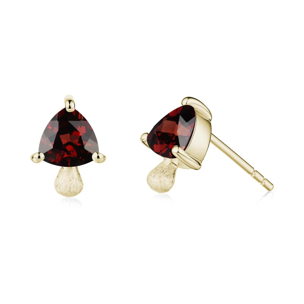 Garnet Mini Mushroom Stud Earrings - Image 8