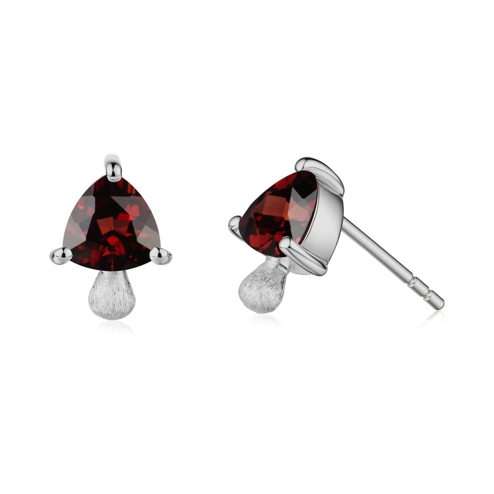 Garnet Mini Mushroom Stud Earrings - Image 9