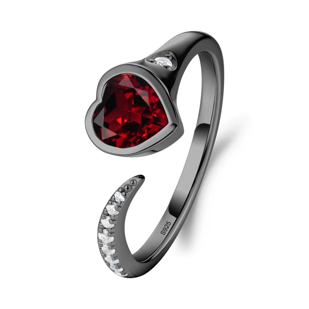 Garnet Open Engagement Ring - Image 2