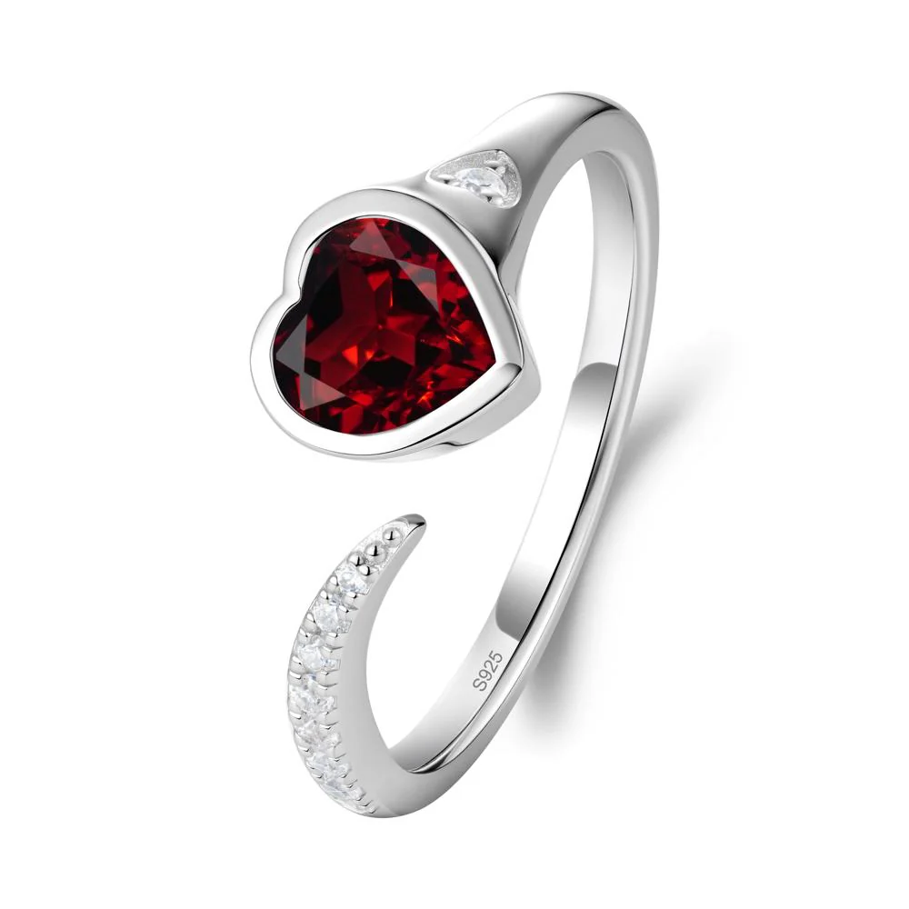 Garnet Open Engagement Ring - Image 3