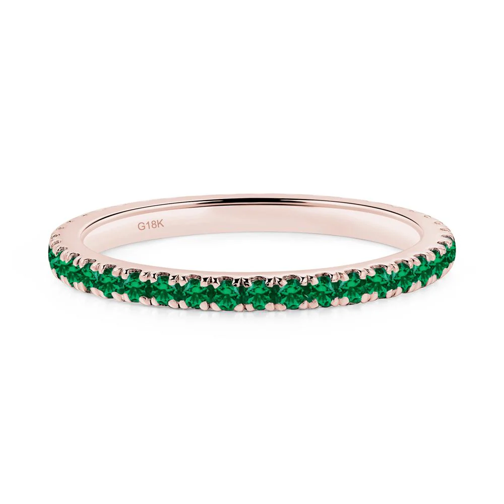 Lab Emerald Pave Ring Band - Image 9