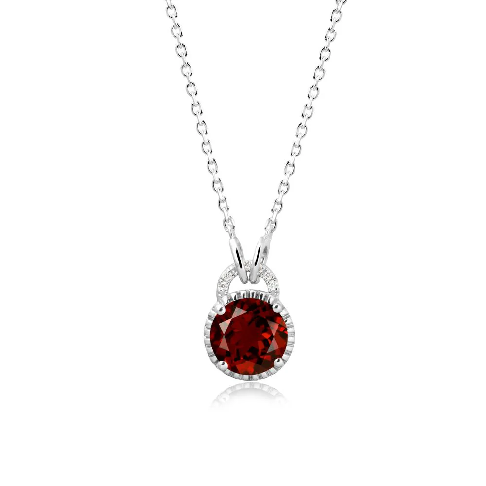Garnet Pendant with Decorative Halo - Image 6