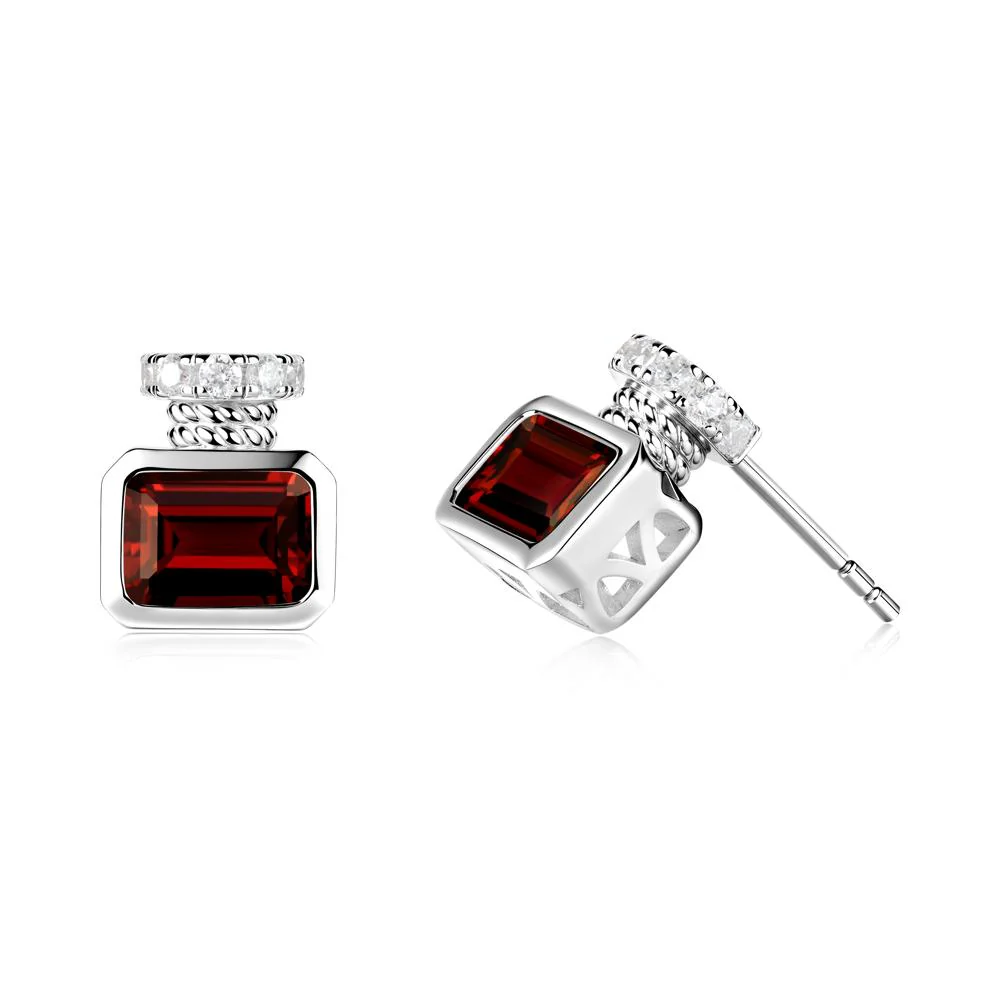 Garnet Perfume Bottle Design Earrings