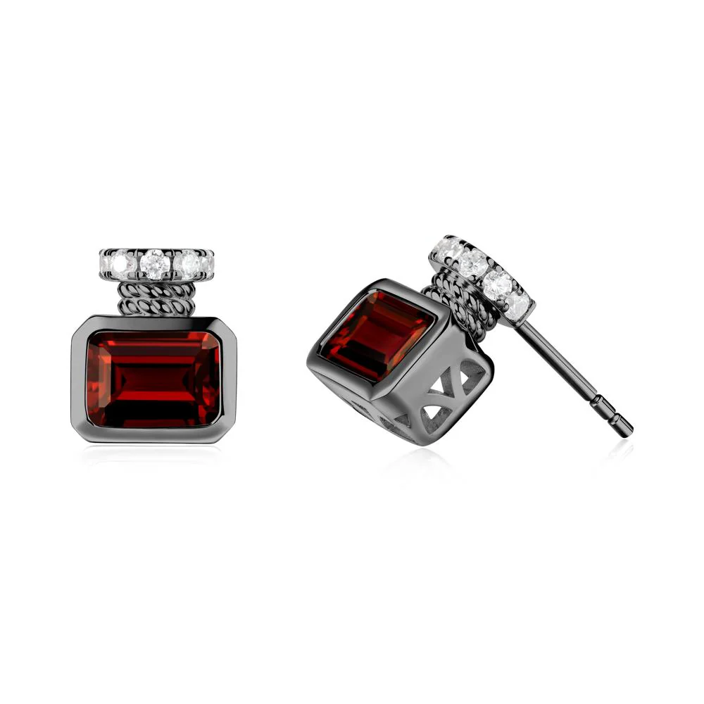 Garnet Perfume Bottle Design Earrings - Image 4