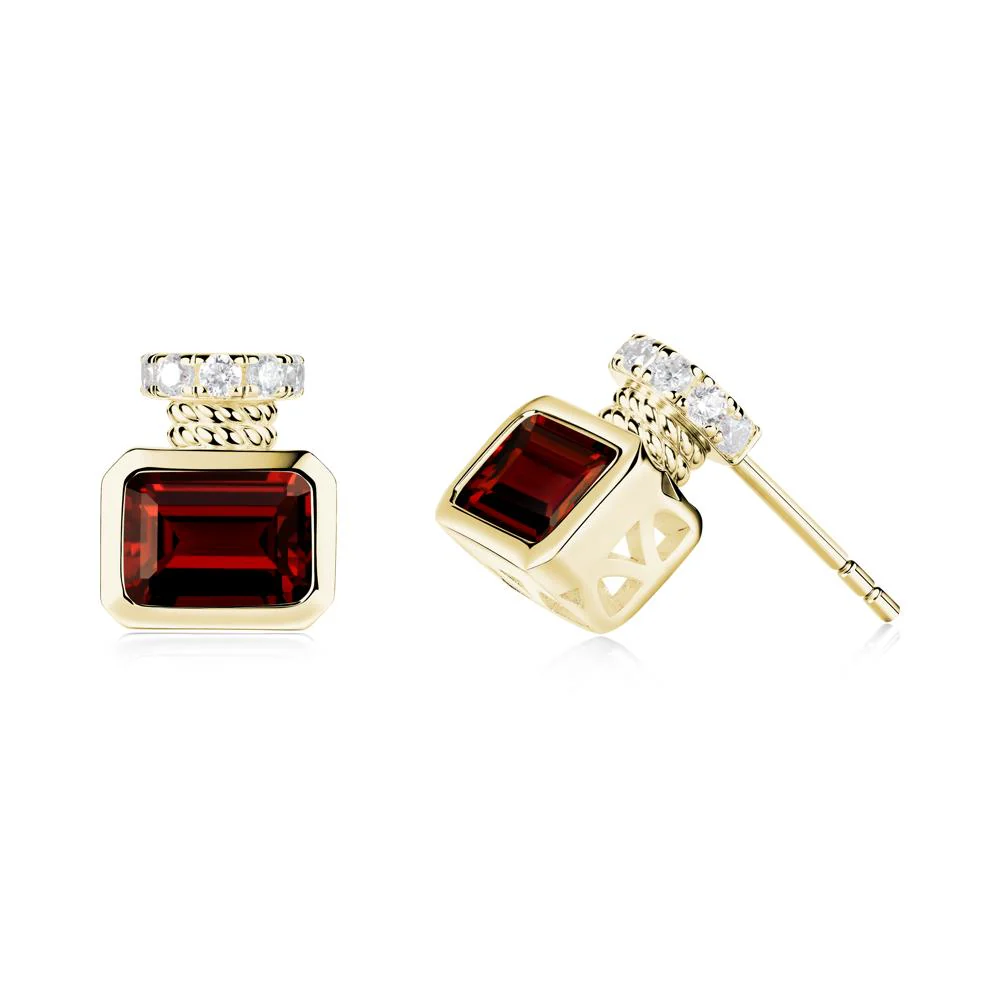 Garnet Perfume Bottle Design Earrings - Image 6