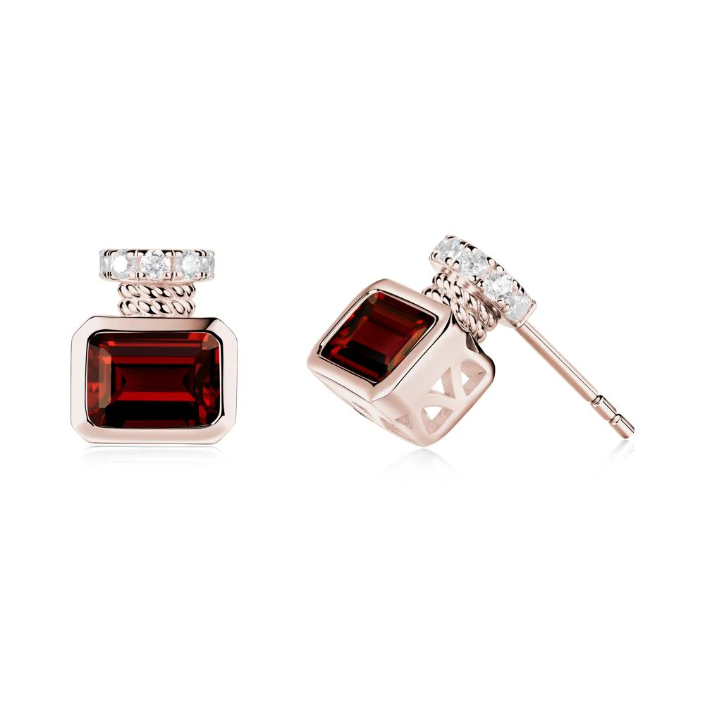 Garnet Perfume Bottle Design Earrings - Image 9