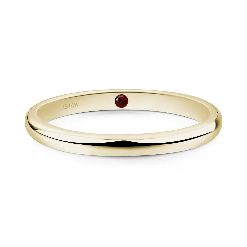 Garnet Plain Band Ring - Image 5