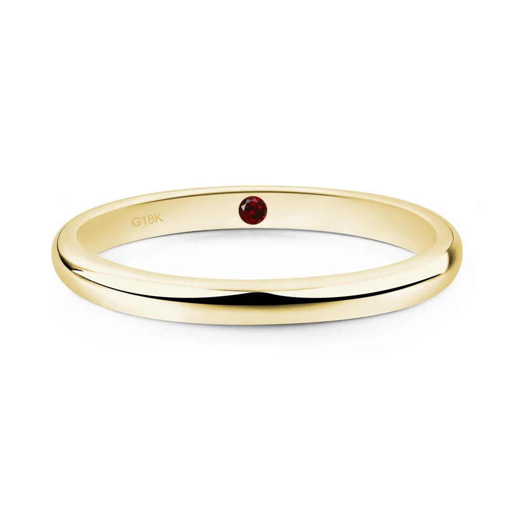 Garnet Plain Band Ring - Image 8