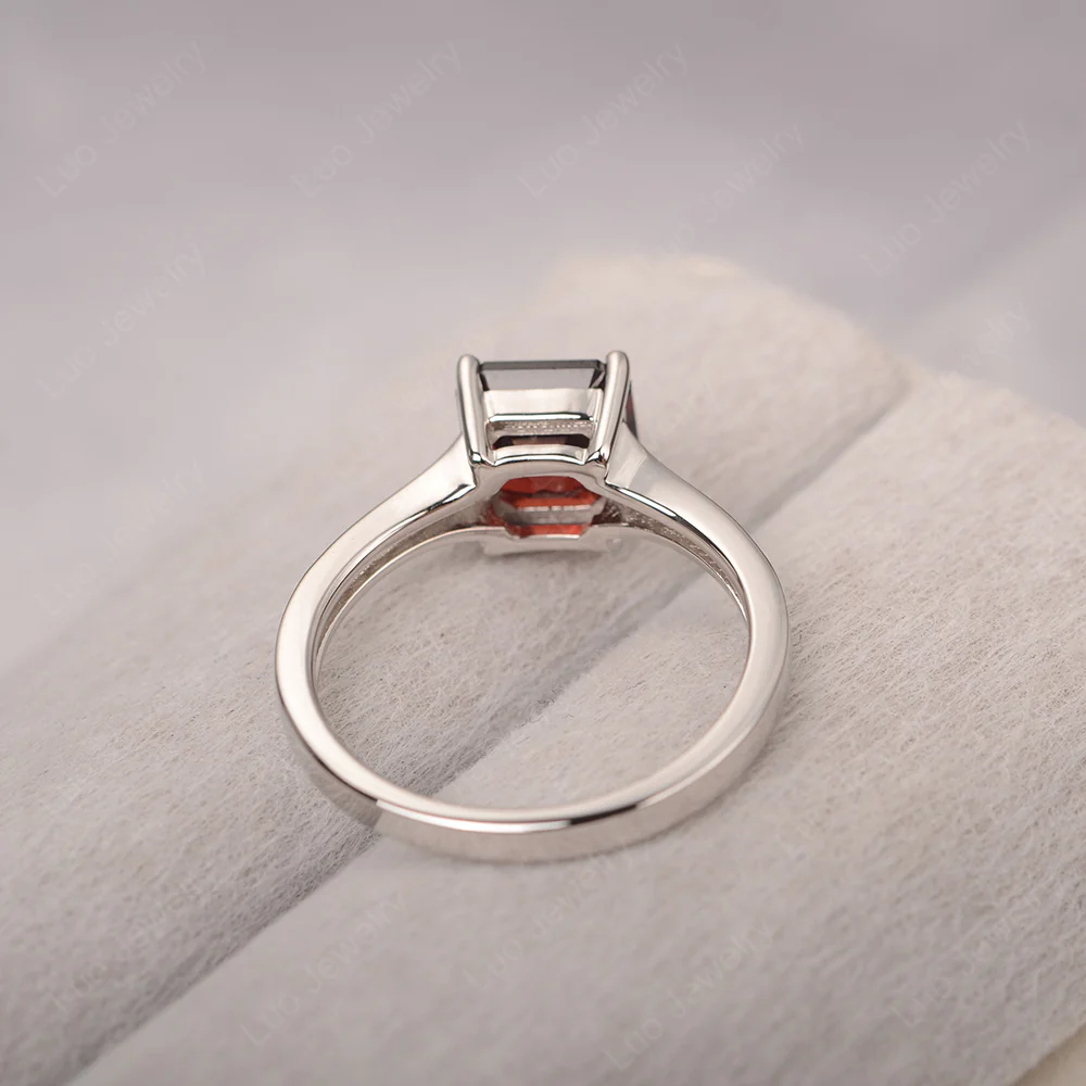 Garnet Asscher Cut Ring - Image 3