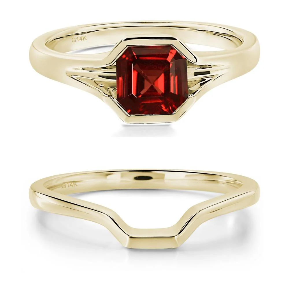 Asscher Cut Garnet Ring - Image 15