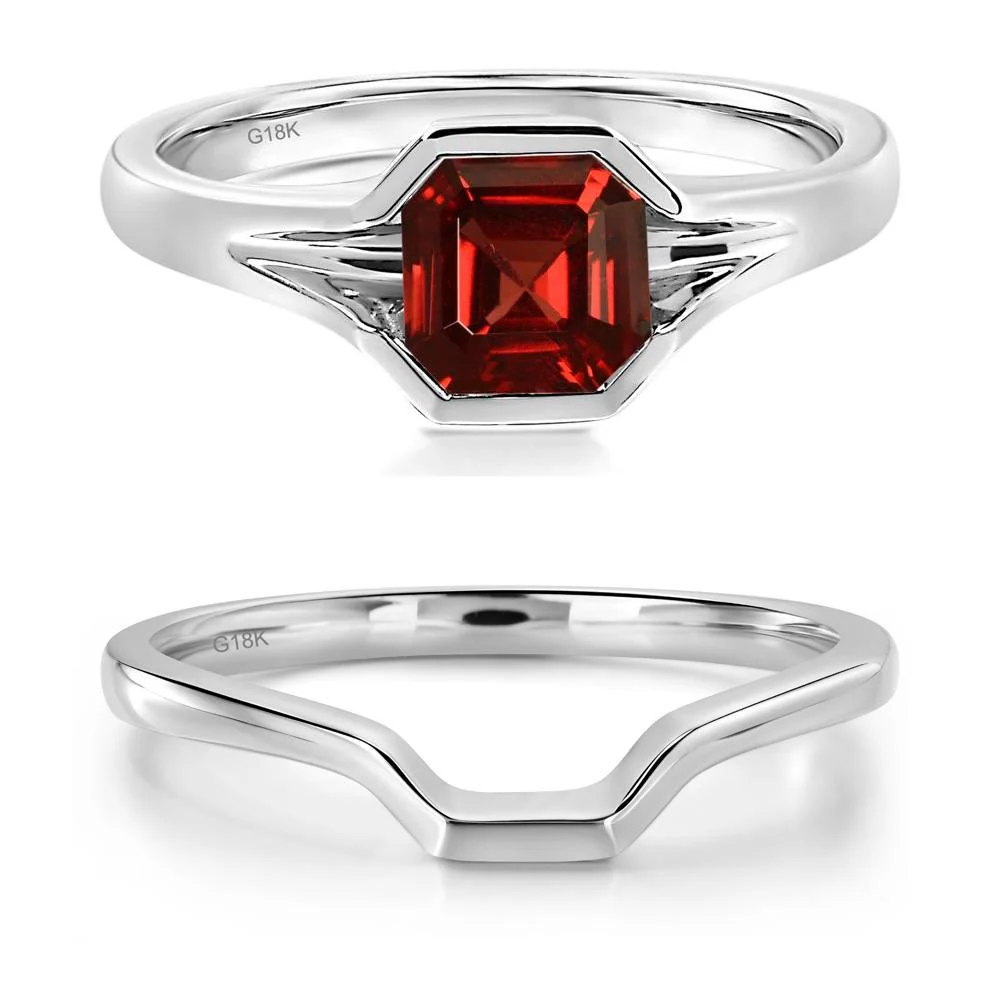 Asscher Cut Garnet Ring - Image 19