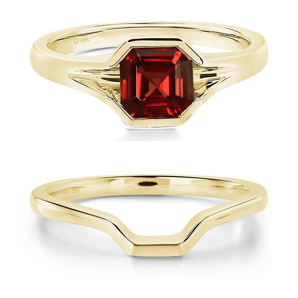 Asscher Cut Garnet Ring - Image 21