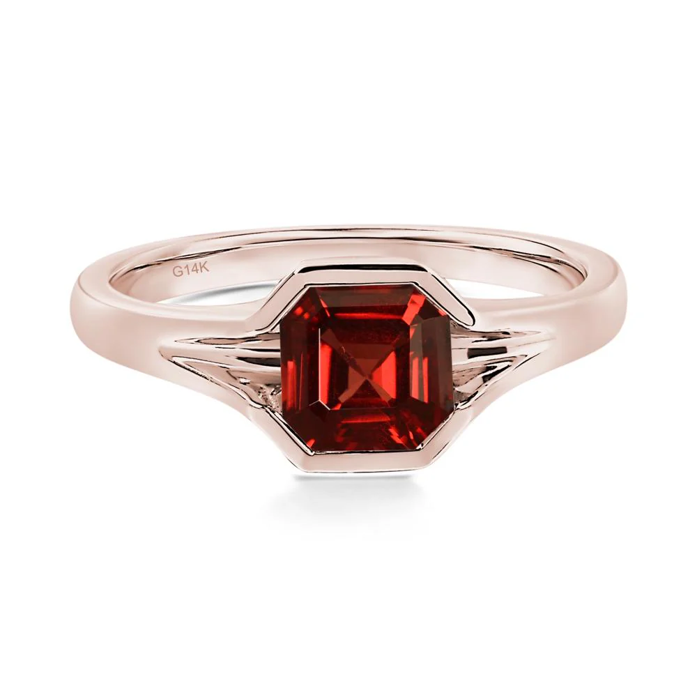 Asscher Cut Garnet Ring - Image 5