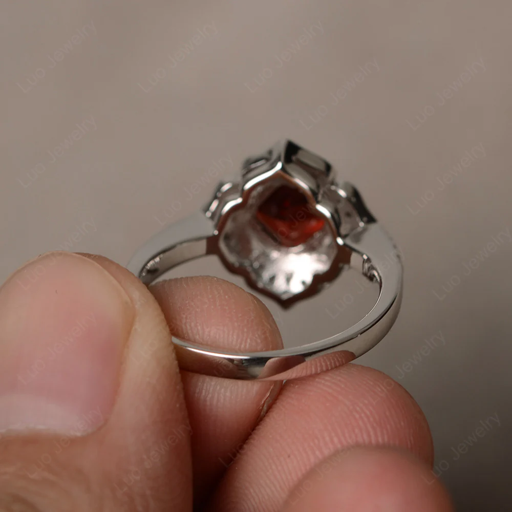Garnet Ring Cushion Cut Kite Set - Image 3