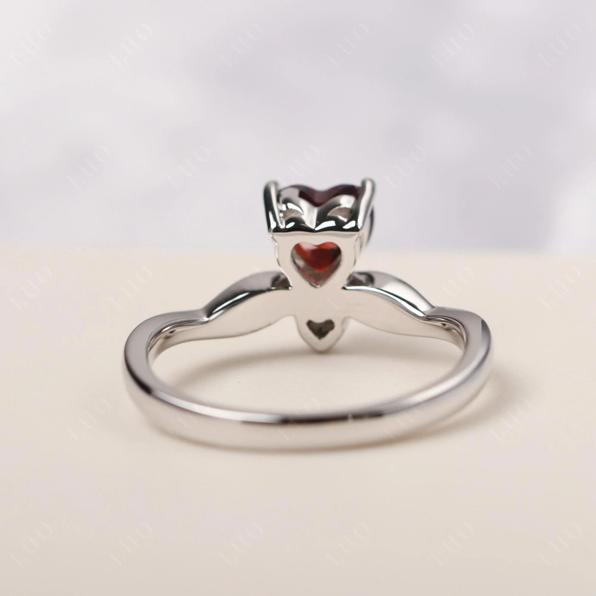 Garnet Twisted Heart Ring - Image 12