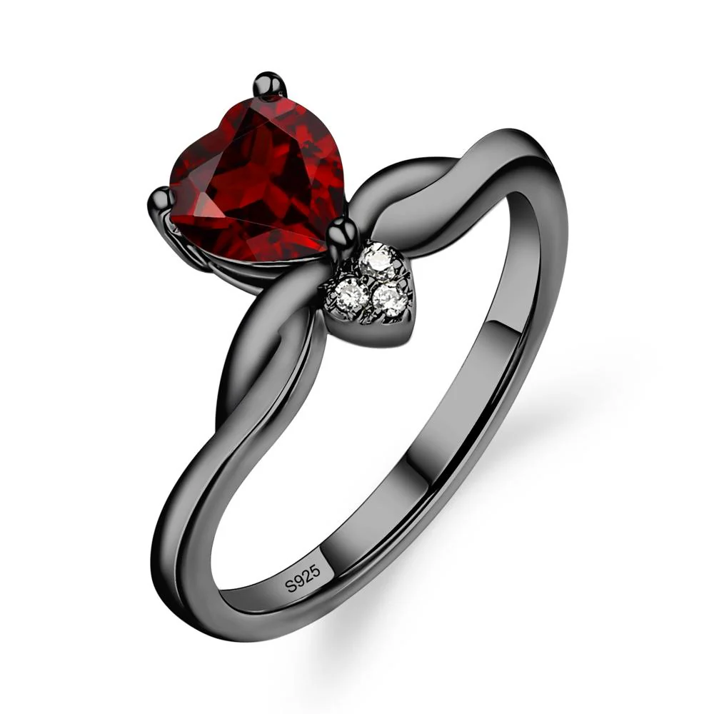 Garnet Twisted Heart Ring - Image 2