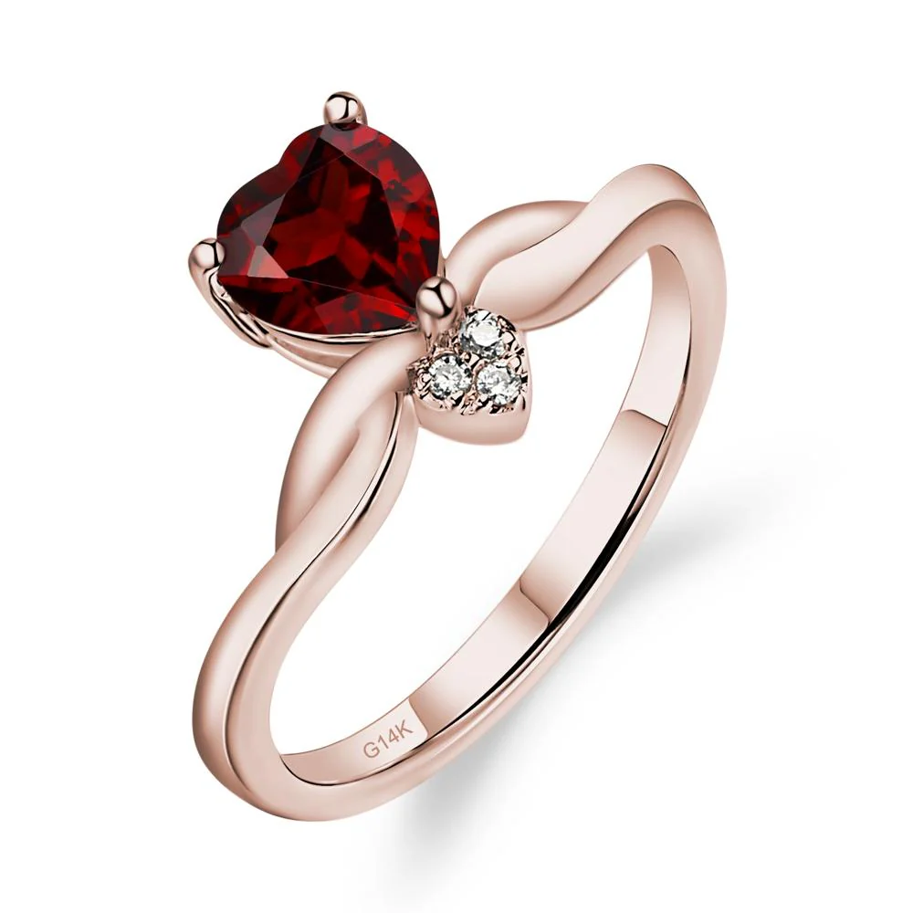 Garnet Twisted Heart Ring - Image 5