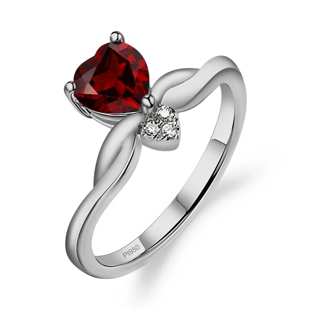 Garnet Twisted Heart Ring - Image 6