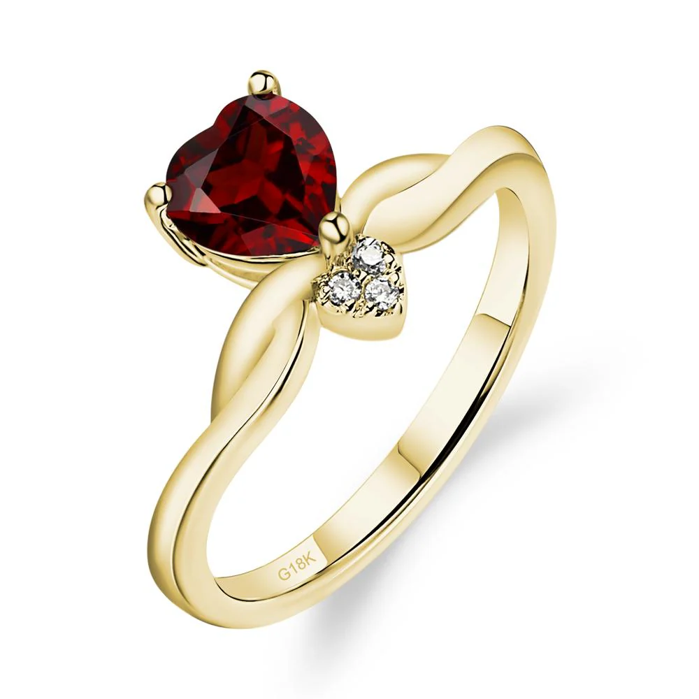 Garnet Twisted Heart Ring - Image 8