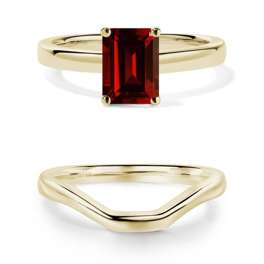 Emerald Cut Garnet Solitaire Ring - Image 13