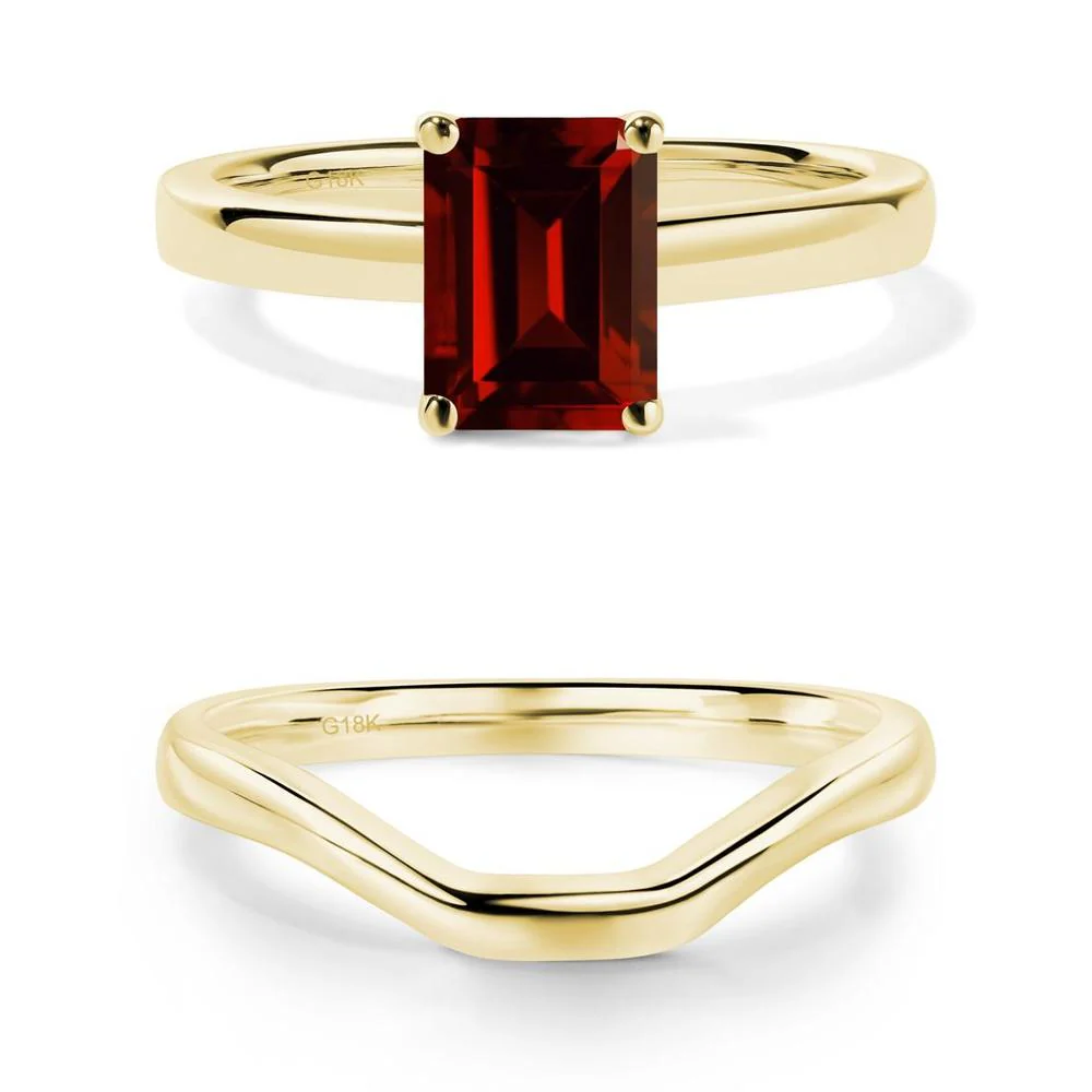 Emerald Cut Garnet Solitaire Ring - Image 17