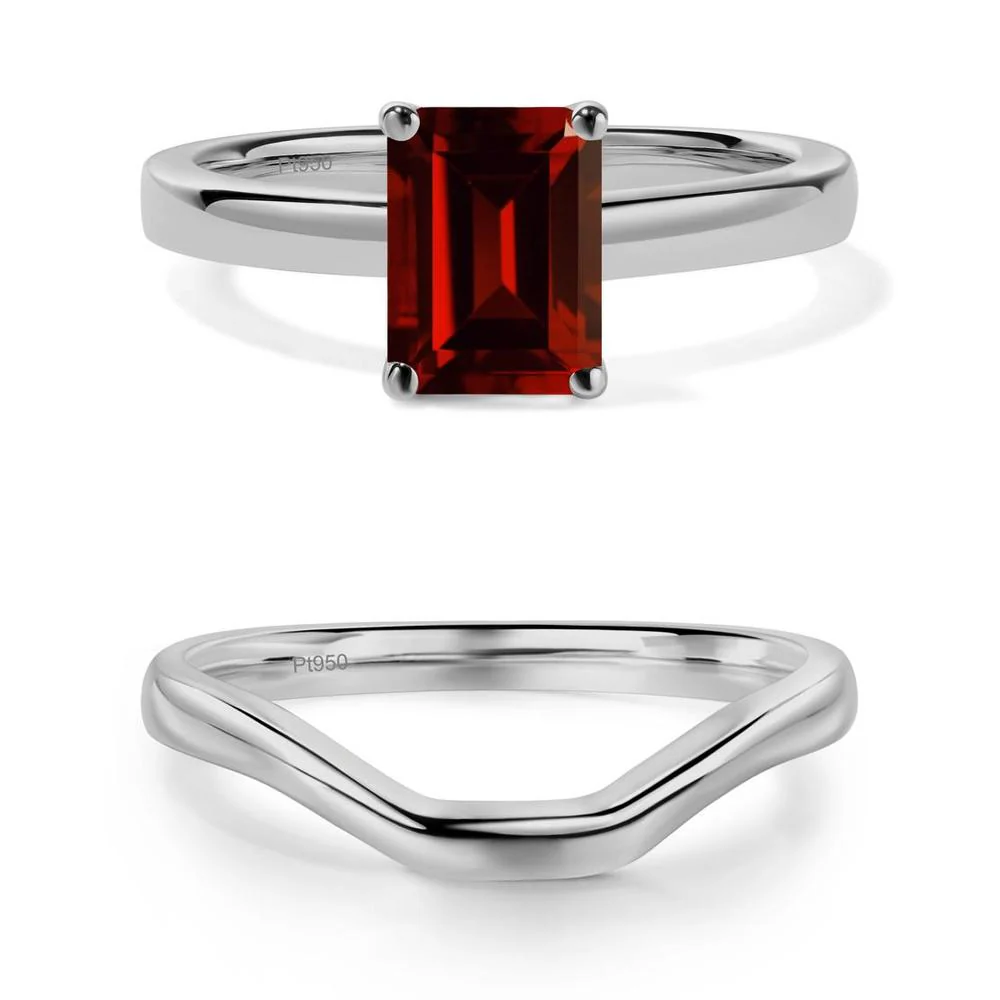 Emerald Cut Garnet Solitaire Ring - Image 27