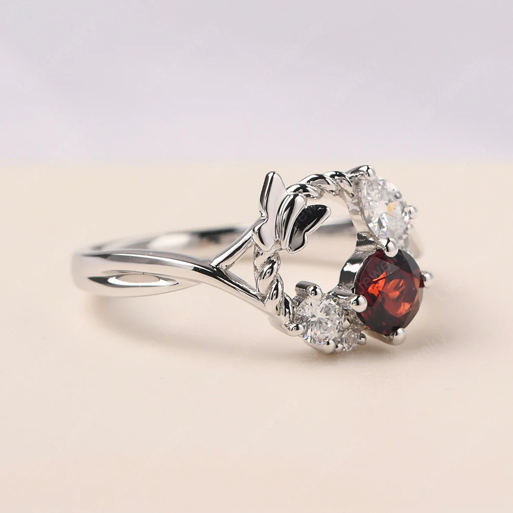 Garnet Floral Cluster Ring - Image 2