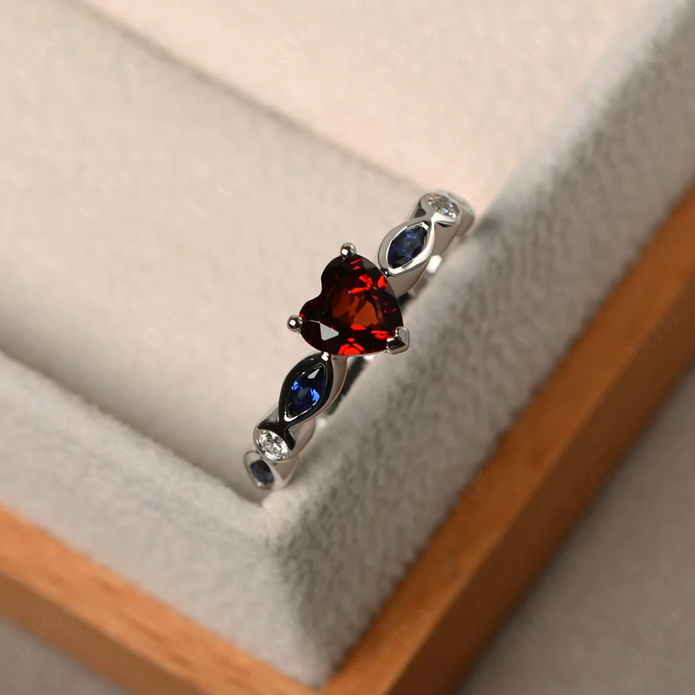 Heart Garnet Ring - Image 10