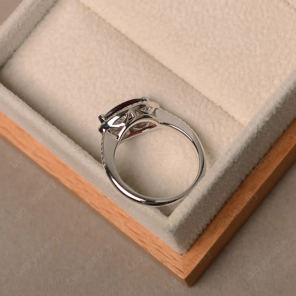 Garnet Marquise Halo Ring - Image 3