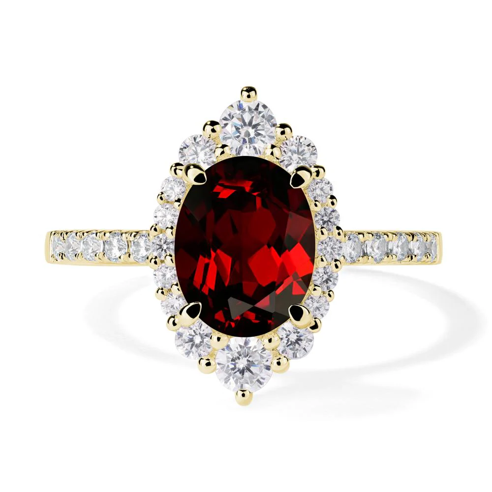 Oval Garnet Halo Cluster Ring - Image 8