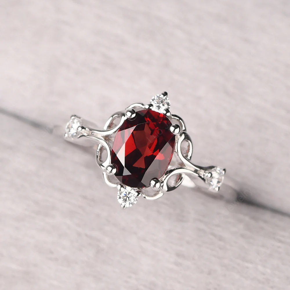 Garnet Art Deco Garnet Ring