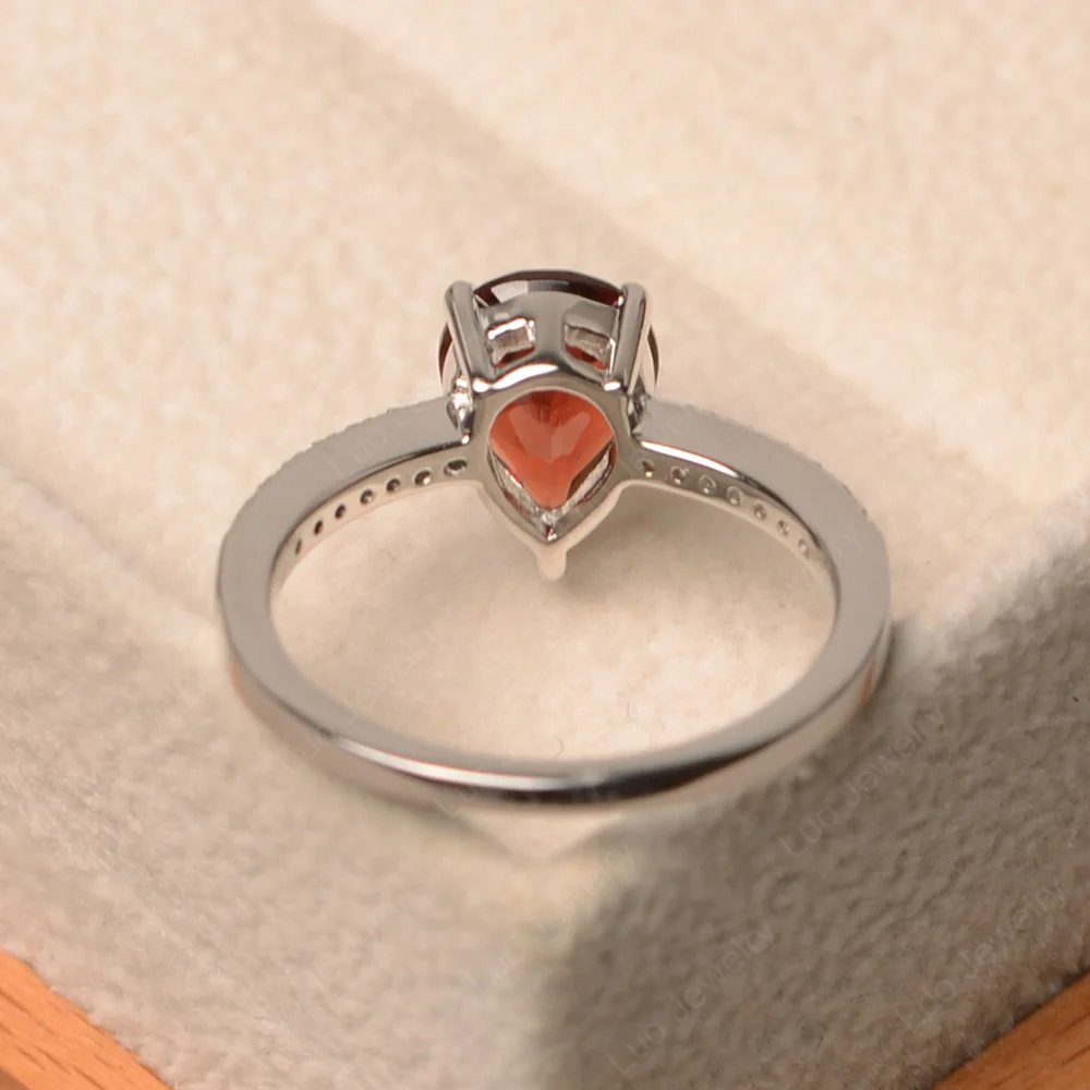 Garnet Pear Pave Ring - Image 3