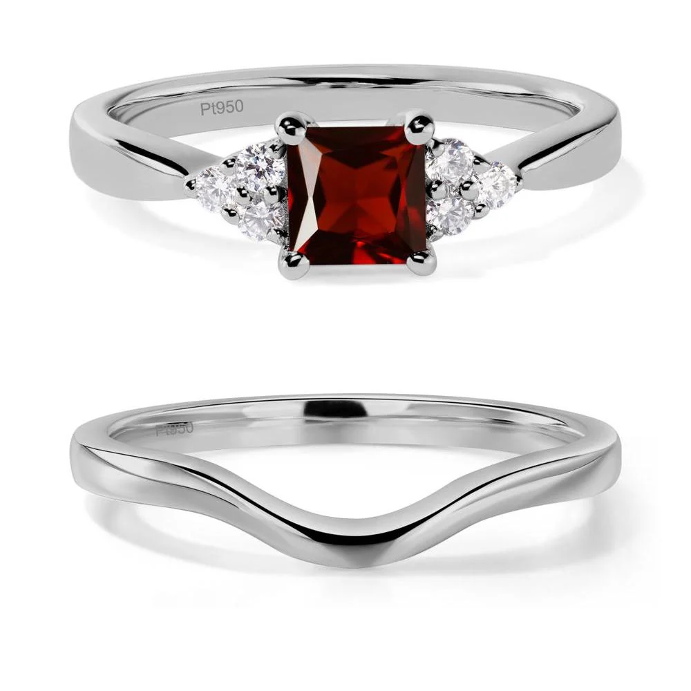 Princess Cut Garnet Petite Ring - Image 25