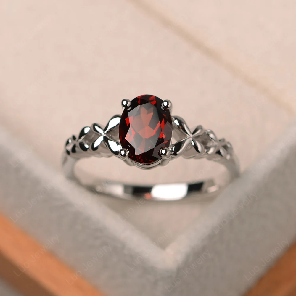 Garnet Butterfly Engagement Ring - Image 2