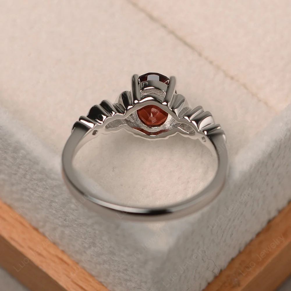 Garnet Butterfly Engagement Ring - Image 3